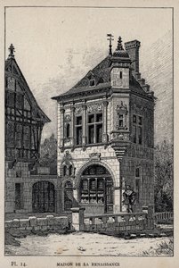 Casa renascentista - gravura de 1889 em "Histoire de l