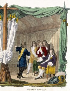 Rene Duguay Trouin (Duguay-Trouin) (Rene Trouin du Gue dit) (1673-1736) antes do Rei Luís XIV (1638-1715). Gravura do século XIX. de Unknown artist
