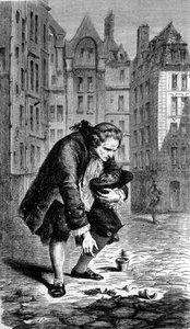 Representação de Bernard de Jussieu introduzindo um cedro do Líbano à França em 1734. Gravura de Unknown artist