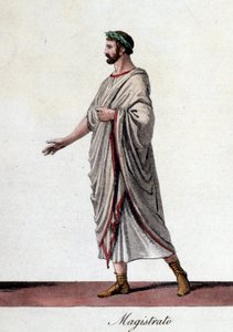 Representação de um magistrado romano. Gravura do início do século XIX. de Unknown artist