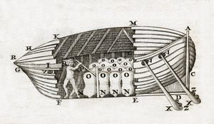 Representação de um submarino (submarino) em "De Motu Animalium" de Giovanni Alfonso Borelli (1608 - 1679) de Unknown artist