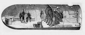 Representação do submarino (submarino) por Antoine Prosper Payerne (1806-1886) de Unknown artist