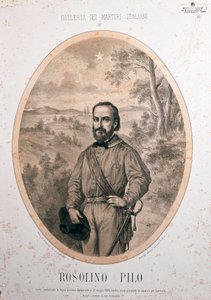Risorgimento: "Retrato do patriota italiano Rosolino Pilo (1820-1860)". de Unknown artist
