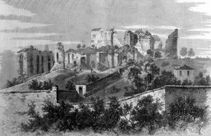 Roma, vista do Monte Palatino e das ruínas do palácio dos Césares. de Unknown artist