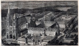 Casa Real de Saint-Louis (Casa de Educação da Legião de Honra) em Saint Denis perto da Catedral - Gravura por volta de 1867 de Unknown artist