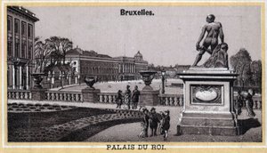 Palácio Real de Bruxelas, Bélgica. Cromolitografia do final do século XIX. de Unknown artist
