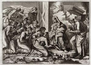 Bíblia de Royaumont, Novo Testamento: Adoração dos Reis Magos. de Unknown artist