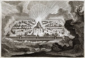 Bíblia de Royaumont, Novo Testamento: Nova Jerusalém. O Anjo mostra São João, a Nova Jerusalém. Ilustração de 1811. de Unknown artist