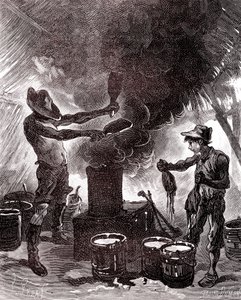 Preparação ou vulcanização da borracha na floresta brasileira de Unknown artist