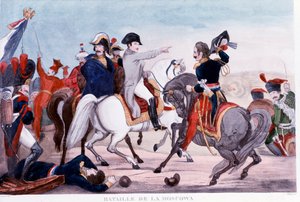 Campanha Russa: "Napoleão I na Batalha da Batalha de Moskova de Unknown artist