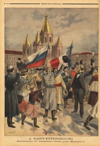 Voluntários russos em São Petersburgo para a expedição francesa de Madagáscar. Gravação no "Le petit journal" 28/04/1895. A coleção de Selva. de Unknown artist