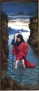 São Cristóvão. Pintura anónima, óleo sobre madeira, primitivo... de Unknown artist