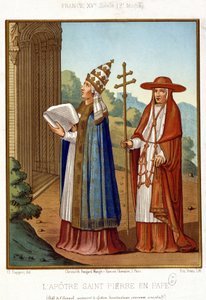 São Pedro em Papa acompanhado por um cardeal, 2ª metade do século XV. de Unknown artist