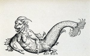 Diabo do mar, supostamente capturado no Mar Adriático no início do século XV - segundo Gesner de Unknown artist