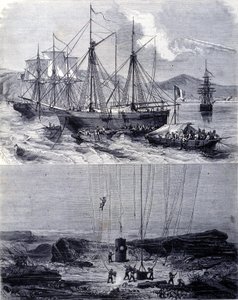 Procure por galeões espanhóis naufragados na Baía de Vigo em 1702. Século XIX de Unknown artist