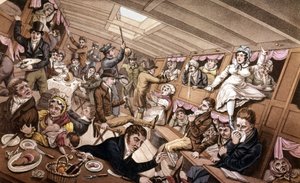 Doença do mar. Ilustração do início do século XIX. de Unknown artist