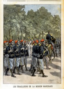 Os Tirailleurs Senegaleses da Missão Marchand em Paris - no "Le petit journal" de 23/07/1899 de Unknown artist