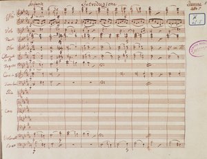 Página de música para Idomenee, rei de Creta, ópera de Mozart, versão de Lichtenthal (1843) de Unknown artist