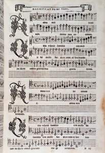 Página de música do Magnificat de Giovanni Animuccia de Unknown artist