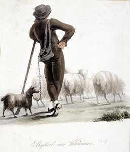 Pastor perto de Valenciennes - aguarela de Unknown artist