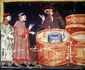 Loja de artesanato a partir de um manuscrito miniatura do século XIV. de Unknown artist