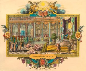 Embaixadores do Sião na Corte do Rei Luís XIV, em 1686. Gravação. Coleção privada. de Unknown artist