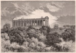 Vista lateral, de, a, antiga, Hellenic, templo concórdia, em, agrigento, em, sicília, itália de Unknown