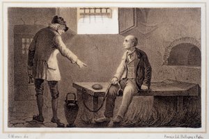 Silvio Pellico (1789 - 1854) transferido para a fortaleza de Spielberg (Spilberk) - na "Storia d