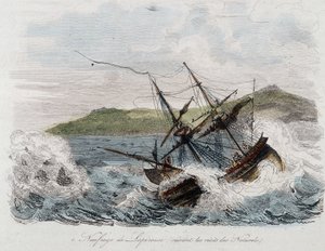 Afundamento do navio de Jean-Francois Galaup, Conde de La Perouse (Jean Francois Laperouse de Unknown artist