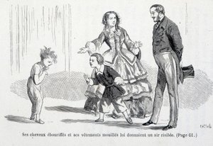 Sophie molhada - em "Os infortúnios da Sophie" pela Condessa de Ségur, Hachette de Unknown artist