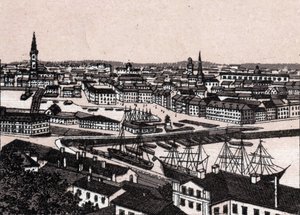 Estocolmo, Suécia: vista da cidade (Vista Geral). em "O mundo ilustra 168 vistas" Sem data (final do século XIX) de Unknown artist