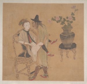 Oficial tártaro com senhora loira de Unknown Artist