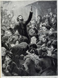 A Armee da Salvação - Distribuição na Sede da Whitechapel Road em 1881 de Unknown artist