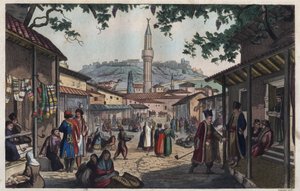 O mercado de bazar de Atenas no início do século XIX - Le marche bazar d
