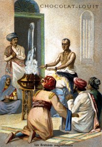 Os magnetizadores Brahman. Cromolitógrafos do final do século XIX. de Unknown artist