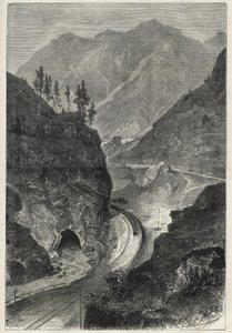 O Brenner Railway (Brennero) ao Tirol (Tirolo - Tirol) - Engraving 1867 - de Unknown artist
