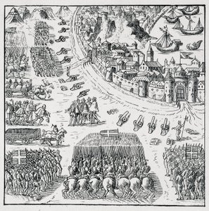 Tendo o Duque de Anjou (Henrique III) sido eleito rei da Polónia (em 1573) e forçado a ir e tomar posse desta coroa incessantemente, o cerco de La Rochelle foi levantado, e aos Rochellois foi concedido tudo o que eles pediam para si e para de Unknown artist