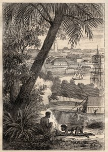 A Expedição às Terras do Sul (1800-1803) por Nicolas Baudin (1754-1803): Vista de Sydney (Austrália) - ilustração de "The Great Mariners of the 18 century" (Os Grandes Marinheiros do Século XVIII) de Unknown artist