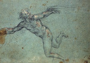 A Queda de Ícaro - "A Queda de Ícaro" Desenho do século XVII de Unknown artist