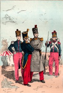 A Armee francesa sob o reinado de Louis Philippe de 1830 a 1848 - Linha - Gravura de 1882 em "Histoire de dix ans: 1830-1840" Louis-Blanc (1811-1882) de Unknown artist