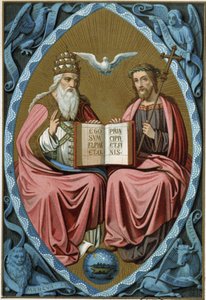 A Santíssima Trindade - chromo.19 century, depois de um doct do século XV de Unknown artist