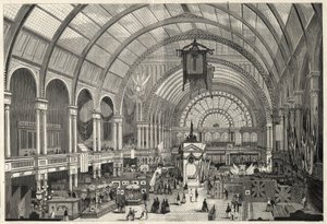 A Exposição Internacional em Amsterdão 1869 - Vista interior do Palácio de Exposições Internacionais de Unknown artist