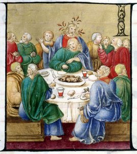 A Última Ceia - depois de um coro do século XVI. A Igreja da Virgem Coroada de Lodi. de Unknown artist