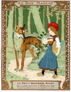 O Capuchinho Vermelho encontra o lobo - Bon Marché publicidade rótulo de Unknown artist