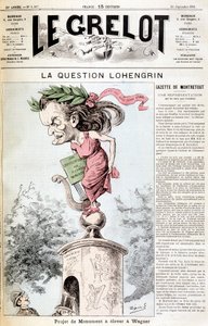 A questão do Lohengrin: Projeto monumento a ser levantado em Wagner - no "Le Grelot" de 20/09/1891 de Unknown artist