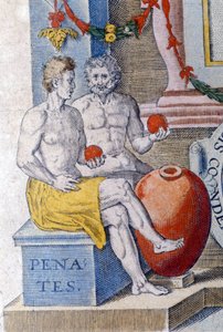 Os Penates. (deuses domésticos que protegem a cidade ou o lar). de Unknown artist