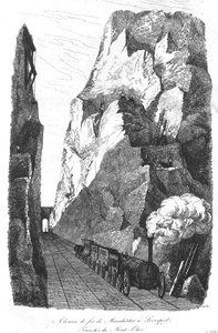 O caminho-de-ferro de Liverpool para Manchester: A trincheira do Monte Olive de Unknown artist
