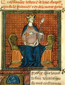 O Rito de Hugues Capet (941-996) em 988 Miniatura de um manuscrito do século XIII ou XIV. Paris, B.N. de Unknown artist