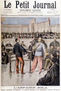 O caso Zola: grave incidente de audiência entre o Coronel Hubert Henry (1846-1898) e o Tenente Coronel Georges Picquart (1854-1914) - no "Le Petite Journal" de 27/02/1898 de Unknown artist