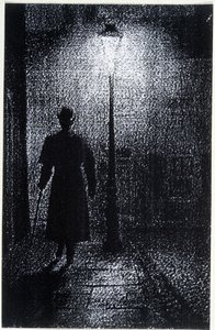A atmosfera das ruas de Londres à noite, no final do século XIX. de Unknown artist